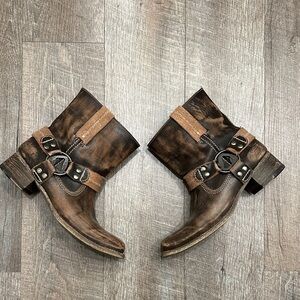 Bed Stu Roma harness boots built in bottle opener rustic brown leather size 7.5